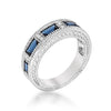 WildKlass Sapphire Blue Bezel Eternity Band-WildKlass Jewelry