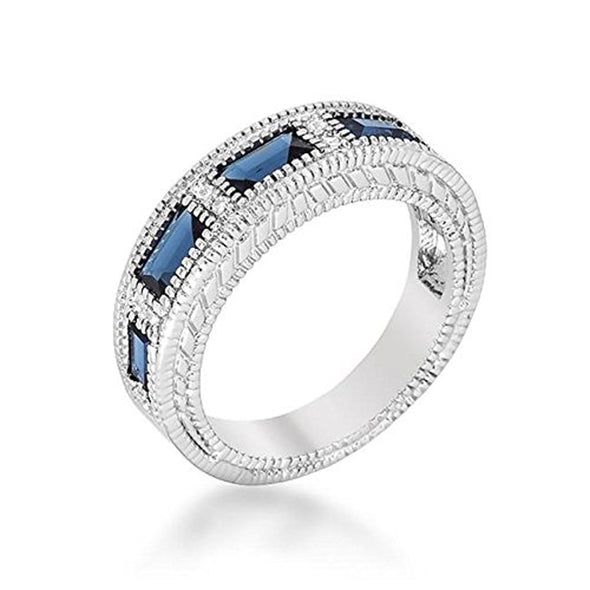 WildKlass Sapphire Blue Bezel Eternity Band-WildKlass Jewelry