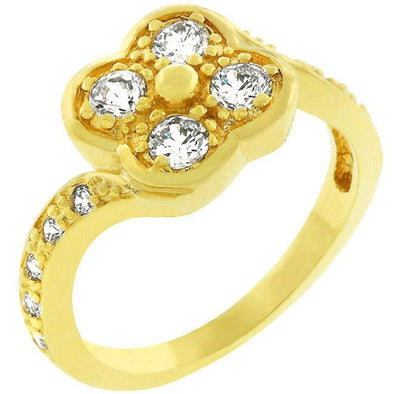 WildKlass Cubic Zirconia Clover Ring-WildKlass Jewelry