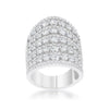 WildKlass 2.5ct Rhodium Plated CZ Statement Cocktail Ring-WildKlass Jewelry