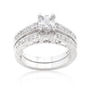 WildKlass Princess Cut Filigree Bridal Ring Set-WildKlass Jewelry