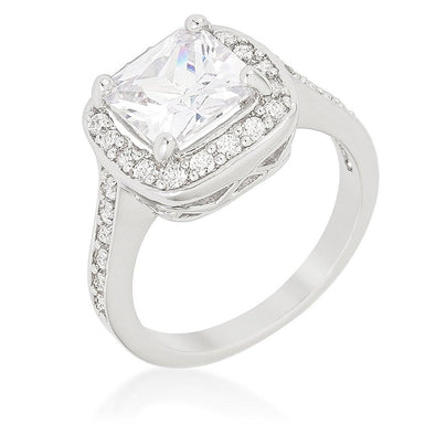 WildKlass Halo Style Cushion Cut Engagement Ring-WildKlass Jewelry