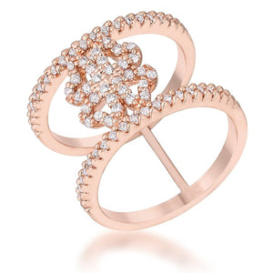 WildKlass 0.4ct CZ Rose Gold Delicate Clover Wrap Ring-WildKlass Jewelry