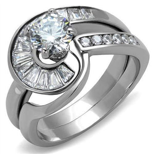 WildKlass Stainless Steel Ring No Plating Women AAA Grade CZ Clear-WildKlass Jewelry