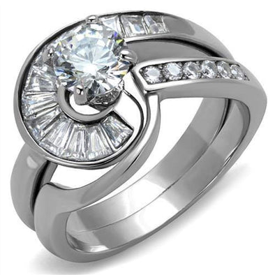 WildKlass Stainless Steel Ring No Plating Women AAA Grade CZ Clear-WildKlass Jewelry