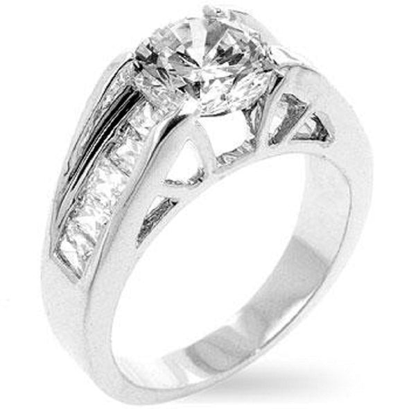 WildKlass Timeless Clear Engagement Ring-WildKlass Jewelry