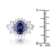 WildKlass 4.2ct Tanzanite CZ Rhodium Plated Classic Ring-WildKlass Jewelry