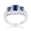 WildKlass 2.3ct Sapphire CZ Rhodium Plated Classic Trio Ring-WildKlass Jewelry