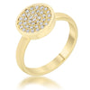 WildKlass 0.2ct CZ 14k Gold Plated Pave Circle Ring-WildKlass Jewelry