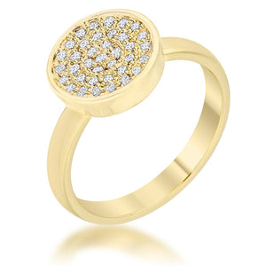 WildKlass 0.2ct CZ 14k Gold Plated Pave Circle Ring-WildKlass Jewelry