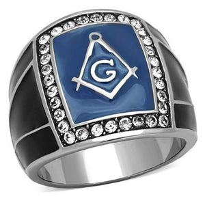 WildKlass Stainless Steel Ring High Polished (no Plating) Men Top Grade Crystal Clear-WildKlass Jewelry