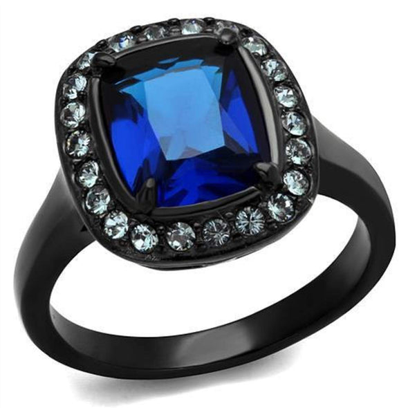 WildKlass Stainless Steel Ring Two-Tone IP Black Women Synthetic Montana-WildKlass Jewelry