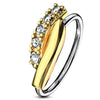 CZ Paved Twisted Bar 316L Surgical Steel WildKlass Nose, Cartilage Hoop Rings-WildKlass Jewelry