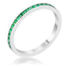 WildKlass 0.5ct Emerald CZ Stainless Steel Eternity Band-WildKlass Jewelry