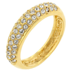 WildKlass Pave Crystal Gold ToneBand-WildKlass Jewelry