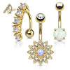 WildKlass 3 Pcs Pre Loaded Assorted 316L Surgical Steel Belly Navel Ring Gem Box Package-WildKlass Jewelry