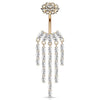 CZ Chandelier with Internally Threaded CZ Flower Top 316L Surgical Steel WildKlass Belly Button Navel Rings-WildKlass Jewelry