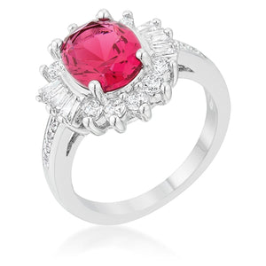 WildKlass 3ct Aqua CZ Rhodium Plated Classic Ring-WildKlass Jewelry