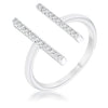 WildKlass 12ct CZ Rhodium Plated Parallel Contemporary Ring-WildKlass Jewelry