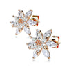 Pair of Double Tiered CZ Flower 316L Surgical Steel WildKlass Post Earring Studs-WildKlass Jewelry