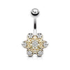 Two Tone Flower with Distinguishing Petals 316L Surgical Steel WildKlass Belly Button Navel Rings-WildKlass Jewelry
