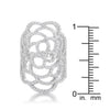 WildKlass 1.25ct CZ Rhodium Plated Filigree Cocktail Ring-WildKlass Jewelry