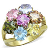 WildKlass Stainless Steel Ring Two-Tone IP Gold Women Assorted Multi Color-WildKlass Jewelry