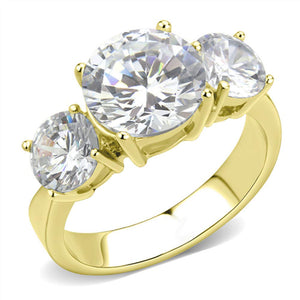 WildKlass Stainless Steel Ring IP Gold Women AAA Grade CZ Clear-WildKlass Jewelry