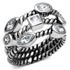 WildKlass Stainless Steel Ring High Polished Women AAA Grade CZ Clear-WildKlass Jewelry
