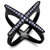 WildKlass Stainless Steel Ring IP Women Top Grade Crystal Amethyst-WildKlass Jewelry
