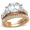 WildKlass Stainless Steel Ring IP Rose Gold Elegant Women AAA Grade CZ Clear-WildKlass Jewelry