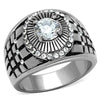 WildKlass Stainless Steel Ring High Polished (no Plating) Men AAA Grade CZ Clear-WildKlass Jewelry