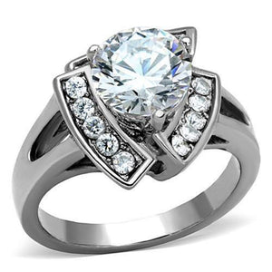 WildKlass Stainless Steel Halo Ring High Polished (no Plating) Women AAA Grade CZ Clear-WildKlass Jewelry