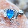 316L Stainless Steel Aqua Heart Elephant WildKlass Cartilage Earring-WildKlass Jewelry