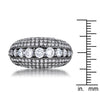 WildKlass 1.5ct CZ Hematite Contemporary Cocktail Ring-WildKlass Jewelry