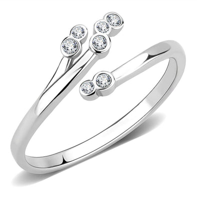 WildKlass Stainless Steel Ring No Plating Women AAA Grade CZ Clear-WildKlass Jewelry