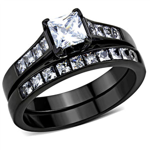 WildKlass Stainless Steel Ring IP Women AAA Grade CZ Clear-WildKlass Jewelry