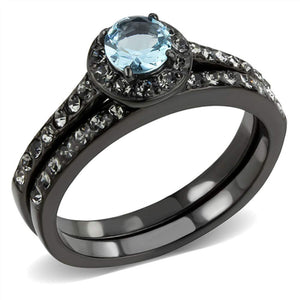 WildKlass Stainless Steel Ring IP Women Synthetic Sea Blue-WildKlass Jewelry