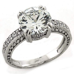 WildKlass Stainless Steel Ring Rhodium Women AAA Grade CZ Clear-WildKlass Jewelry