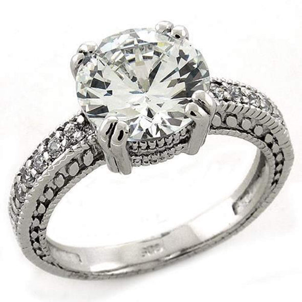 WildKlass Stainless Steel Ring Rhodium Women AAA Grade CZ Clear-WildKlass Jewelry