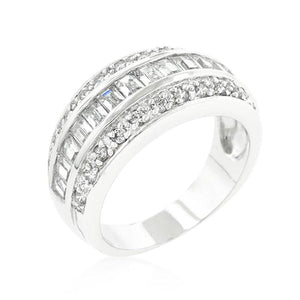 WildKlass 3-Row Cubic Zirconia Band-WildKlass Jewelry