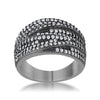 WildKlass 1.7ct Clear CZ Hematite Contemporary Cocktail Ring-WildKlass Jewelry