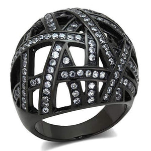 WildKlass Stainless Steel Ring High Polished (no Plating) Women AAA Grade CZ Clear-WildKlass Jewelry