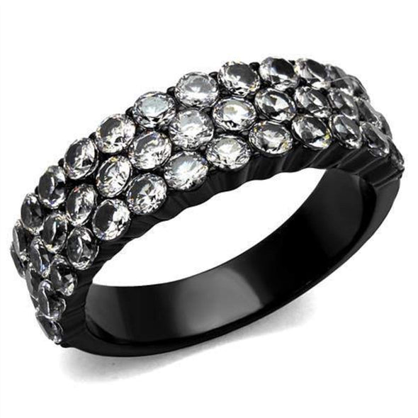 WildKlass Stainless Steel Ring IP Women AAA Grade CZ Clear-WildKlass Jewelry