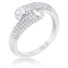 WildKlass 0.62ct CZ Rhodium Plated Contemporary Wrap Ring-WildKlass Jewelry