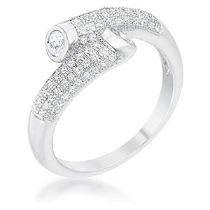 WildKlass 0.62ct CZ Rhodium Plated Contemporary Wrap Ring-WildKlass Jewelry