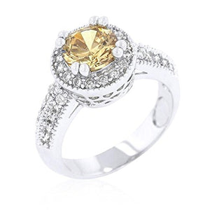 WildKlass Champagne Halo Engagement Ring-WildKlass Jewelry