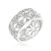 WildKlass Crystal Floral Filigree Band-WildKlass Jewelry
