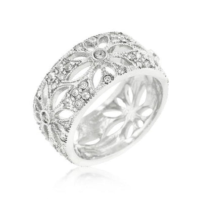 WildKlass Crystal Floral Filigree Band-WildKlass Jewelry