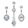 WILDKLASS 3 Pcs Assorted 316L Surgical Steel Belly Navel Ring Gem Box Package-WildKlass Jewelry
